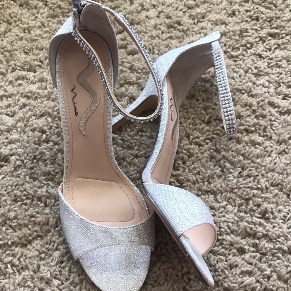 Silver bliss high heel shoes